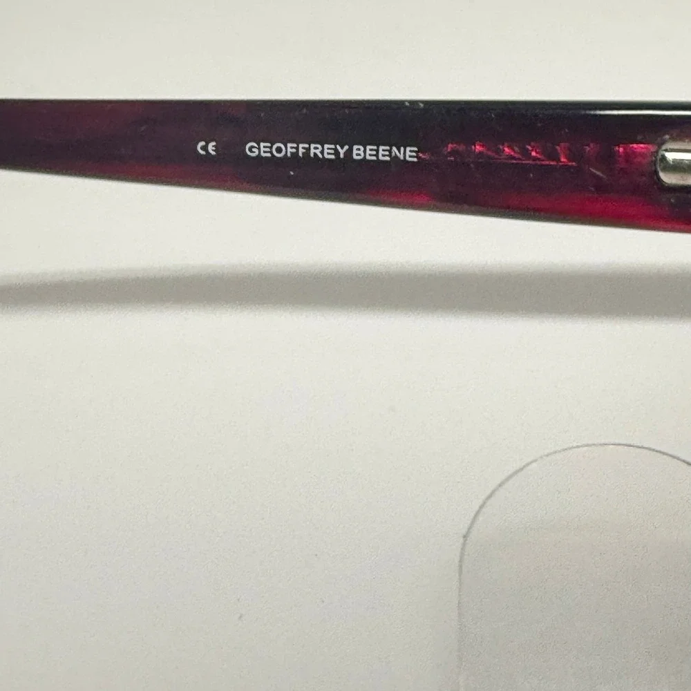 Geoffrey Beene Remember BUR 135 Burgundy Black Rectangle Eyeglasses Frames 135mm
